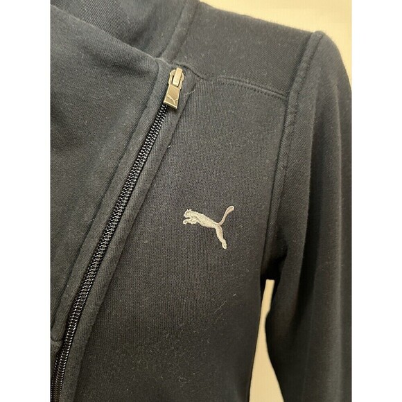 PUMA Black Long Sleeve Jacket Asymmetrical Zip with Pockets  Women’s Small - Picture 2 of 7